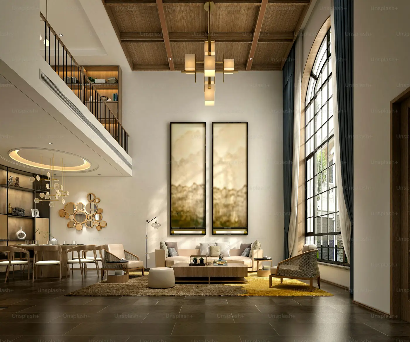 Living room photorealistic 3D visualization